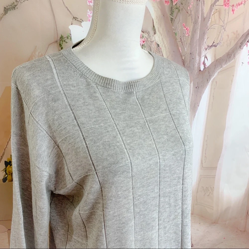 Lafayette 148 Gray Textured Sweater - Picture 3 of 8